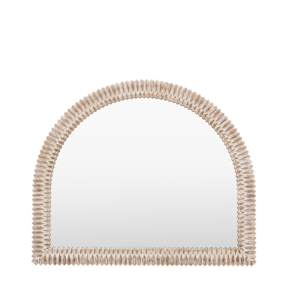 Belgravia Arch Overmantle Mirror White Wash
