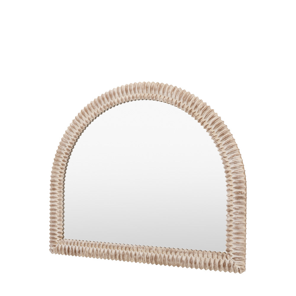 Belgravia Arch Overmantle Mirror White Wash