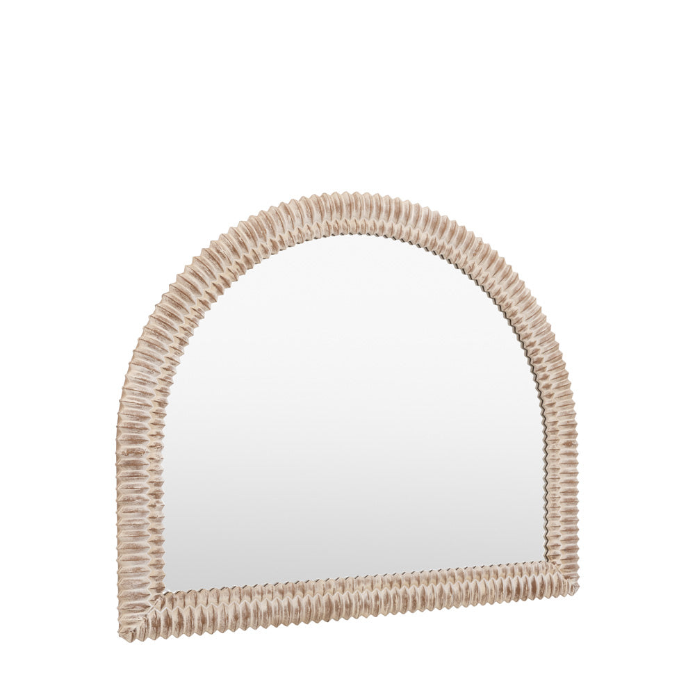 Belgravia Arch Overmantle Mirror White Wash