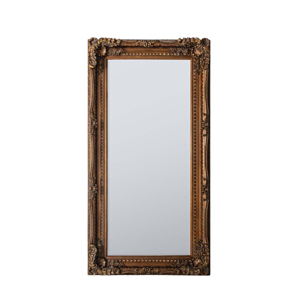 Lampedusa Carved Leaner Mirror Gold