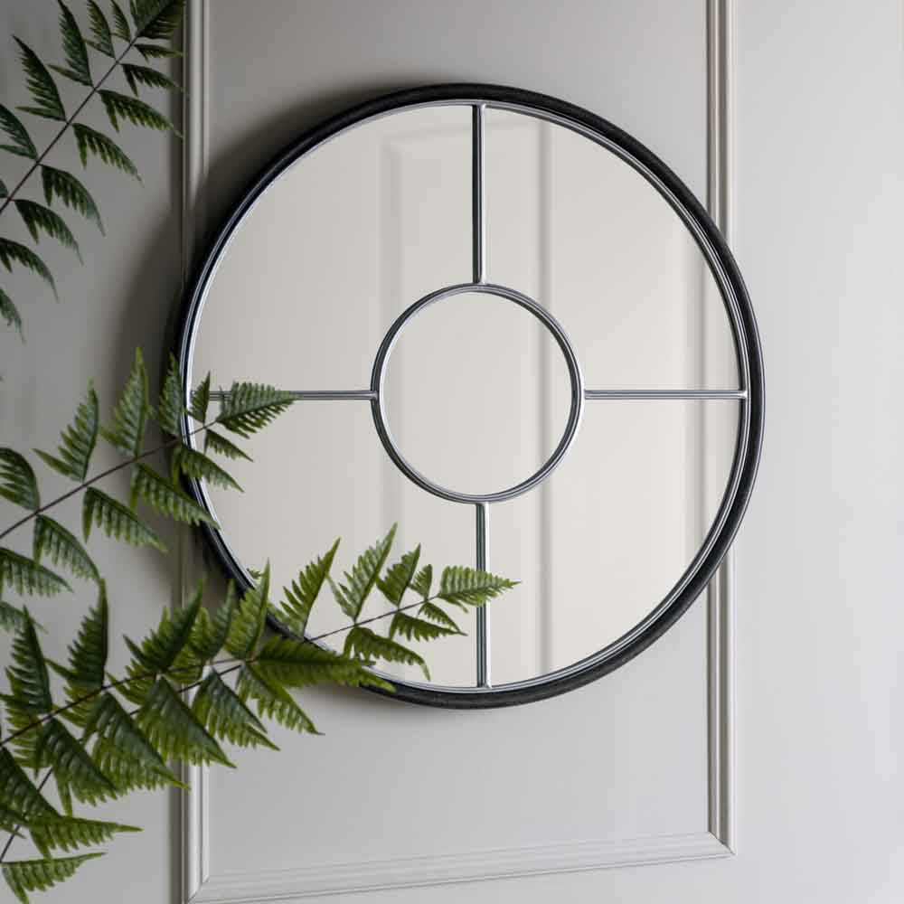 Balaton Round Mirror Large Silver