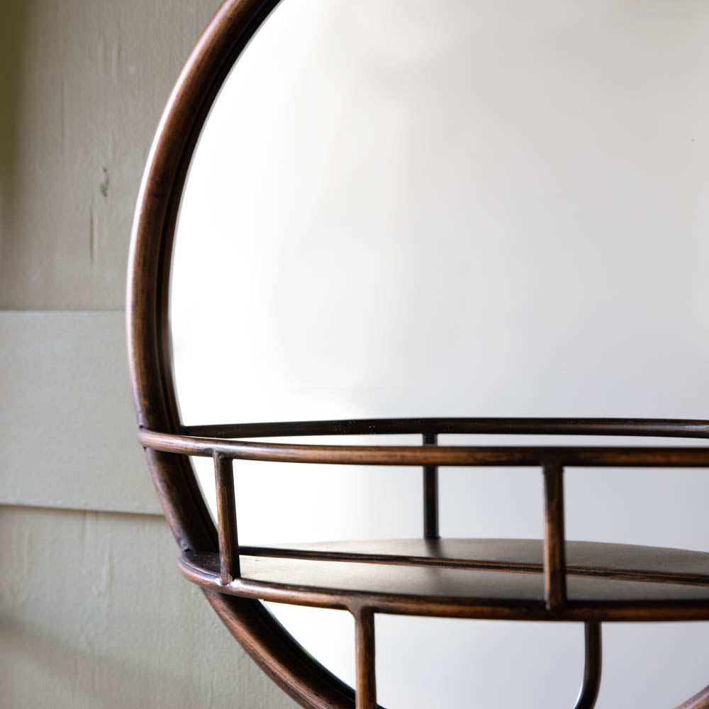 Lichtenstein Round Mirror Bronze