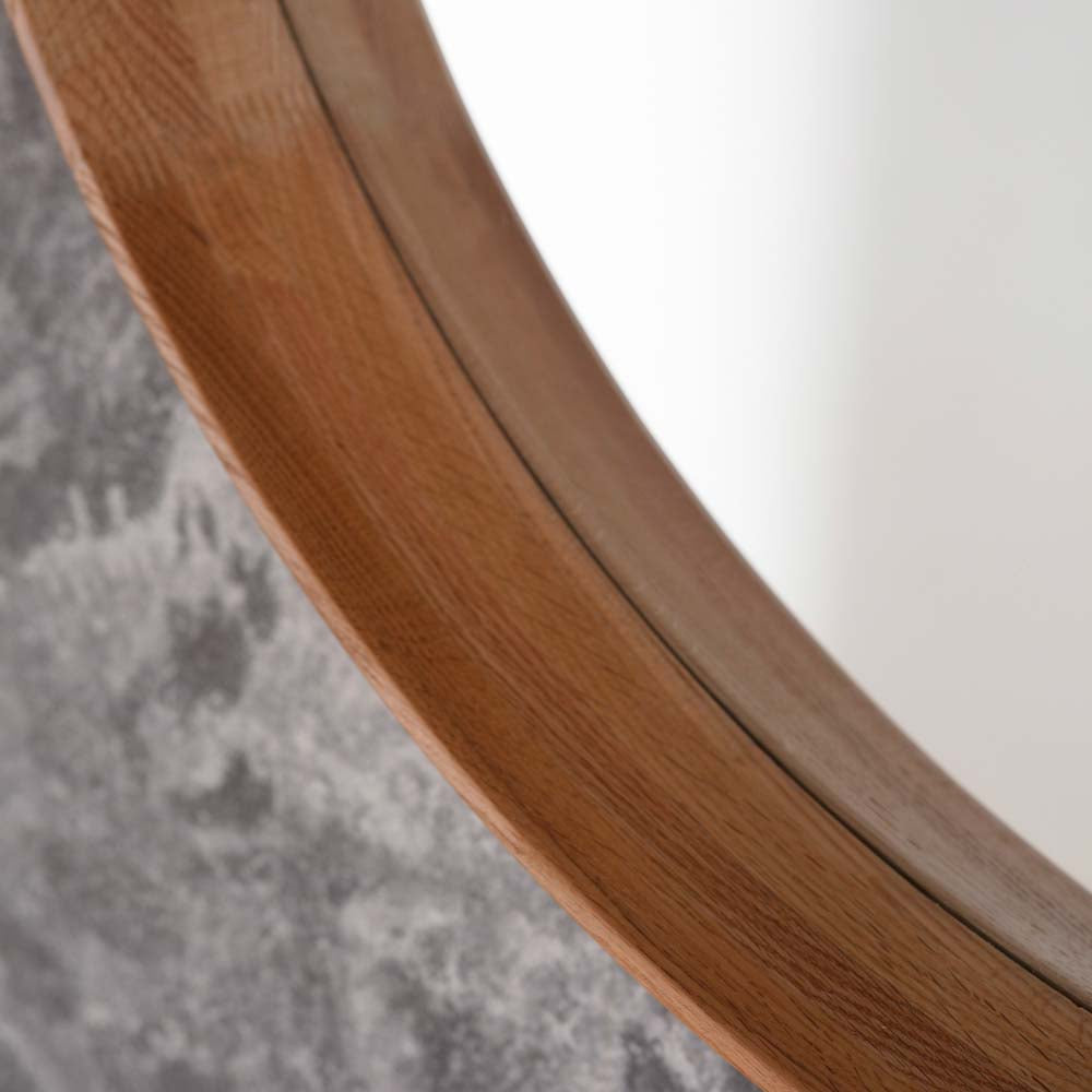 Tatsuno Round Mirror Oak