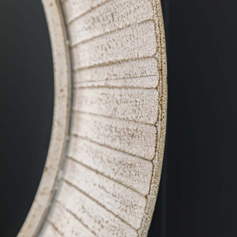 Furna Round Mirror Distressed Cream
