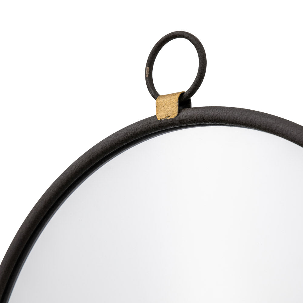 Cloud Black Round Mirror
