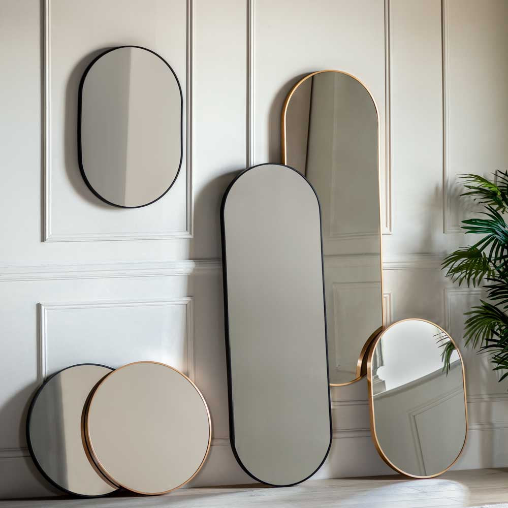 Oakland Mirror Round Black
