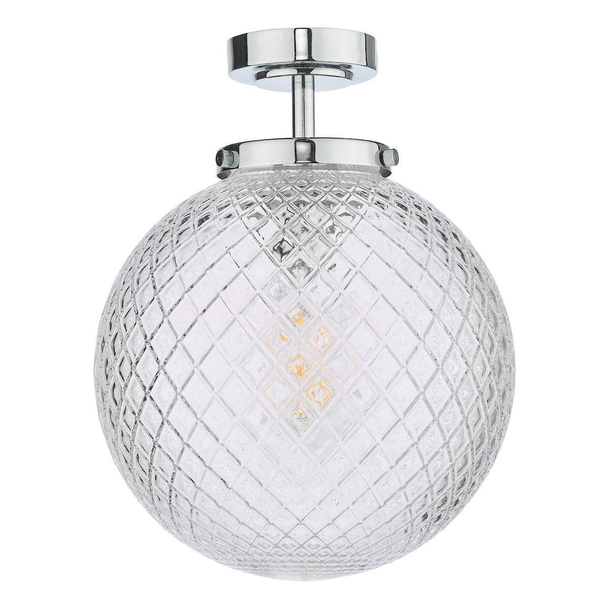 Wayne Bathroom Flush Polished Chrome Glass IP44<br>Polished Chrome