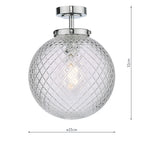 Wayne Bathroom Flush Polished Chrome Glass IP44<br>Polished Chrome