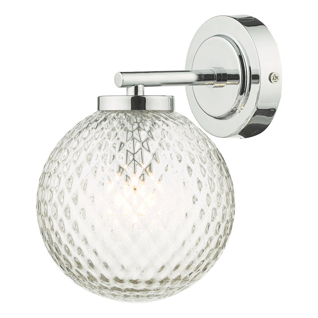 Wayne Bathroom Wall Light Polished Chrome Glass IP44<br>Polished Chrome