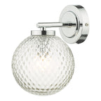 Wayne Bathroom Wall Light Polished Chrome Glass IP44<br>Polished Chrome