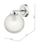 Wayne Bathroom Wall Light Polished Chrome Glass IP44<br>Polished Chrome