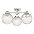 Wayne Bathroom 3 Light Semi Flush Polished Chrome Glass IP44<br>Polished Chrome