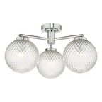 Wayne Bathroom 3 Light Semi Flush Polished Chrome Glass IP44<br>Polished Chrome