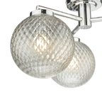 Wayne Bathroom 3 Light Semi Flush Polished Chrome Glass IP44<br>Polished Chrome