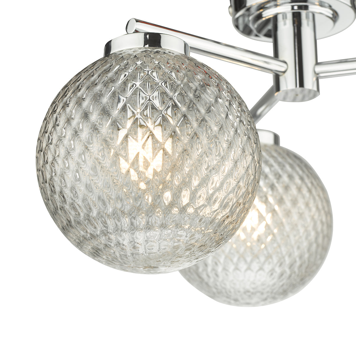 Wayne Bathroom 3 Light Semi Flush Polished Chrome Glass IP44<br>Polished Chrome