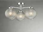 Wayne Bathroom 3 Light Semi Flush Polished Chrome Glass IP44<br>Polished Chrome