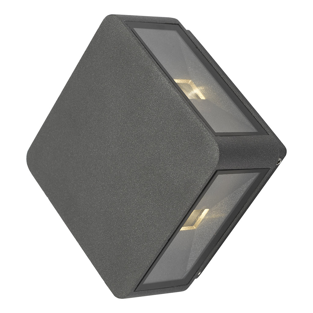 Weiss Outdoor 4 Light Wall Light Square Matt Grey Glass IP65 LED<br>Matt Grey
