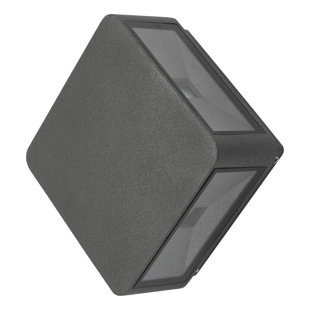 Weiss Outdoor 4 Light Wall Light Square Matt Grey Glass IP65 LED<br>Matt Grey