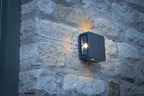 Weiss Outdoor 4 Light Wall Light Square Matt Grey Glass IP65 LED<br>Matt Grey