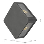 Weiss Outdoor 4 Light Wall Light Square Matt Grey Glass IP65 LED<br>Matt Grey