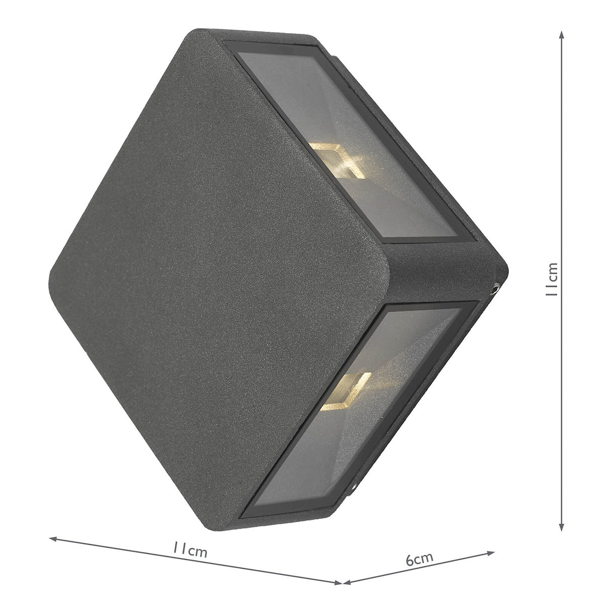 Weiss Outdoor 4 Light Wall Light Square Matt Grey Glass IP65 LED<br>Matt Grey