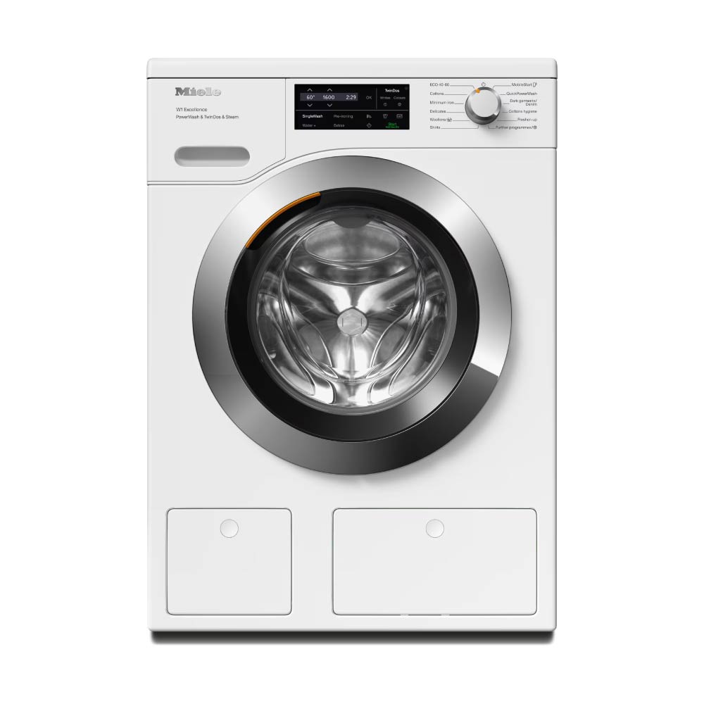 Miele WEJ885WCS PowerWash&amp;TwinDos&amp;Steam 9kg 1600 Spin Washing Machine - Lotus White