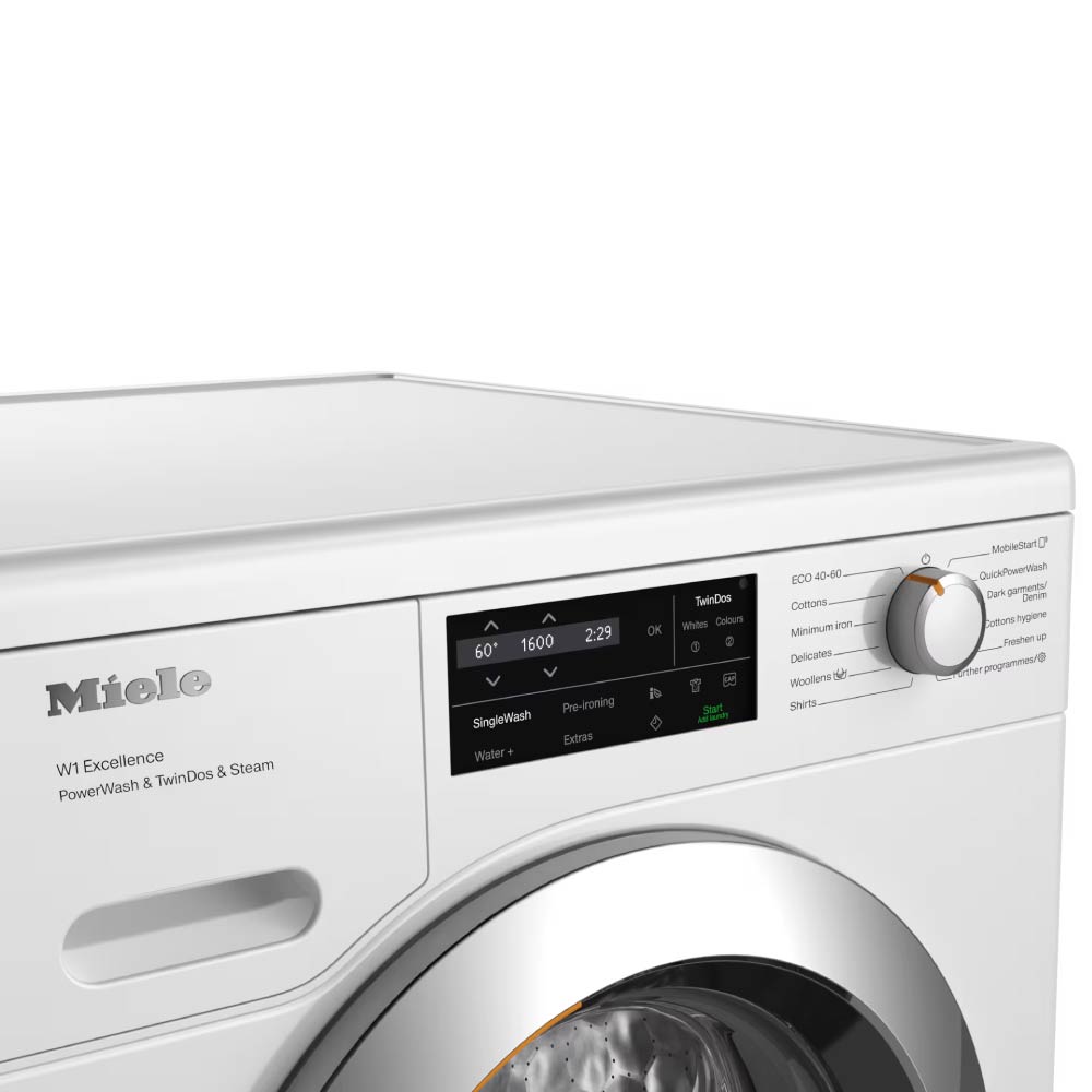 Miele WEJ885WCS PowerWash&amp;TwinDos&amp;Steam 9kg 1600 Spin Washing Machine - Lotus White