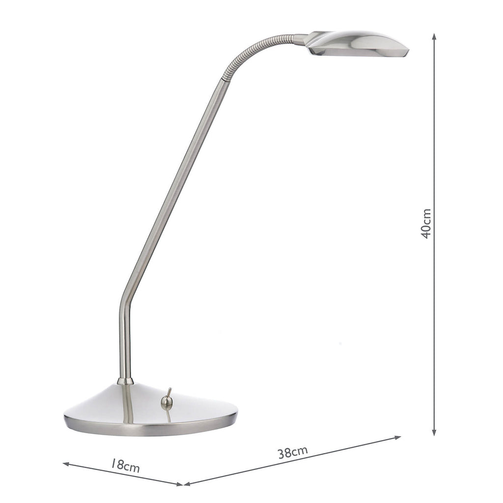 Wellington Task Table Lamp Satin Chrome LED<br>Satin Chrome