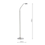 Wellington Task Floor Lamp Satin Chrome LED<br>Satin Chrome