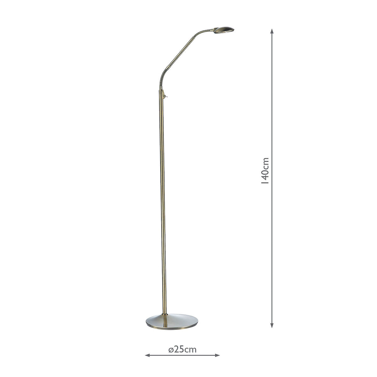Wellington Task Floor Lamp Antique Brass LED<br>Antique Brass