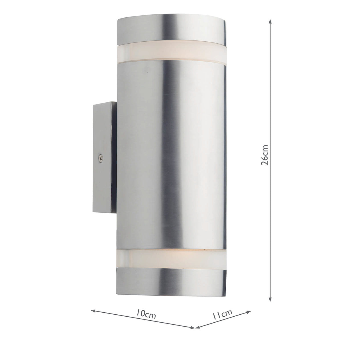 Wessex Outdoor 2 Light Wall Light Stainless Steel LED IP44<br>Polished Stainless Steel