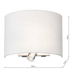 Zala White Linen Tapered Drum Shade 20cm<br>White