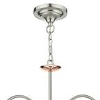 Wharfdale 3 Light Pendant Satin Chrome & Copper Textured Glass<br>Satin Chrome