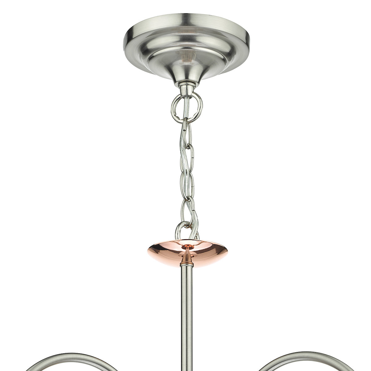 Wharfdale 3 Light Pendant Satin Chrome & Copper Textured Glass<br>Satin Chrome