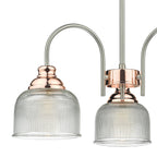 Wharfdale 3 Light Pendant Satin Chrome & Copper Textured Glass<br>Satin Chrome
