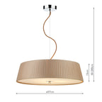 Wheel 3 Light Pendant Taupe Frosted Glass<br>Taupe