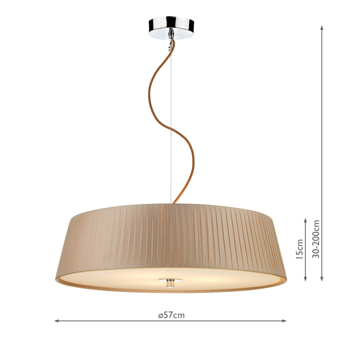 Wheel 3 Light Pendant Taupe Frosted Glass<br>Taupe