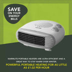 Warmlite WL44004 2kW Portable Flat Fan Heater - White