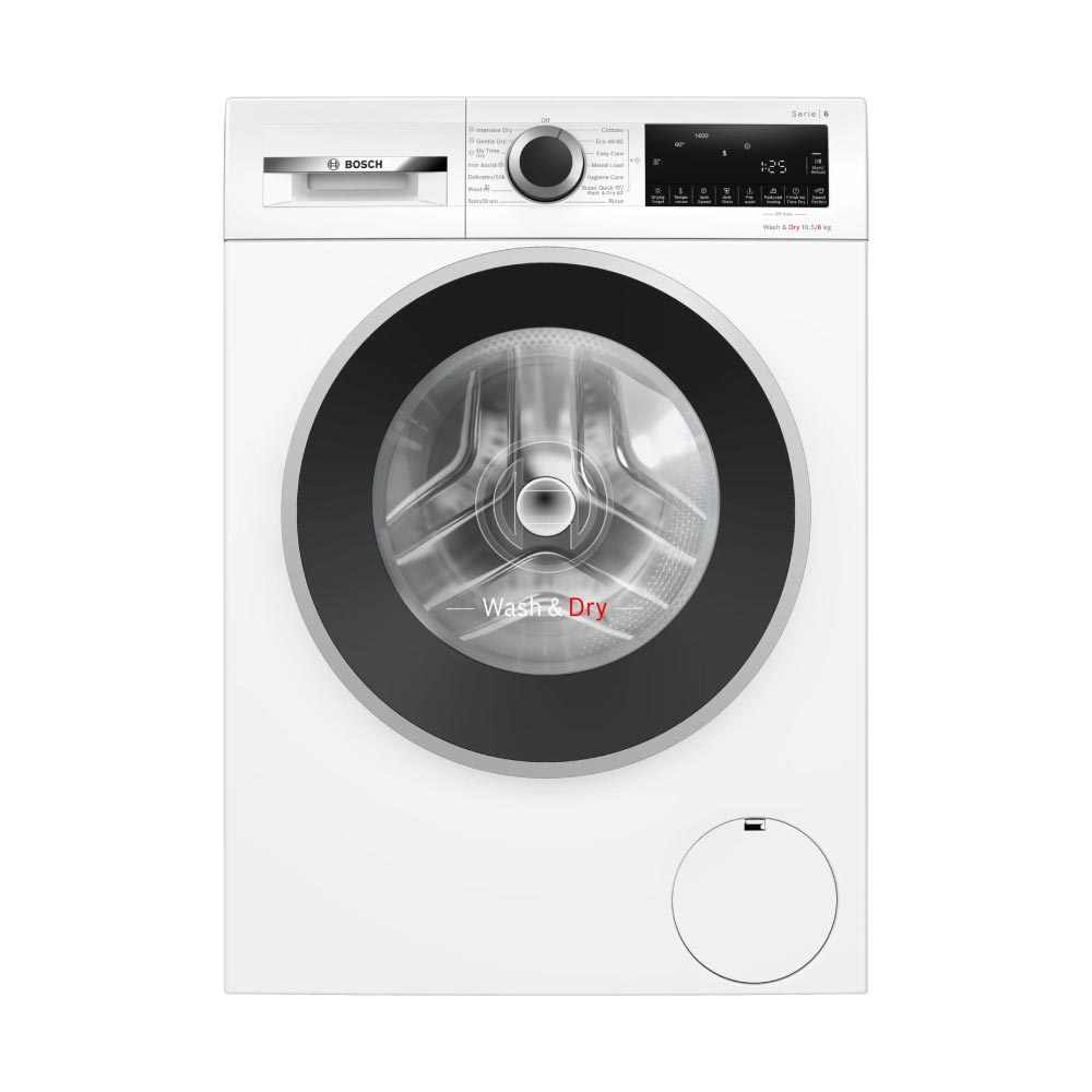Bosch WNG25401GB Series 6 Freestanding 10.5 / 6kg 1400 Spin Washer Dryer - White