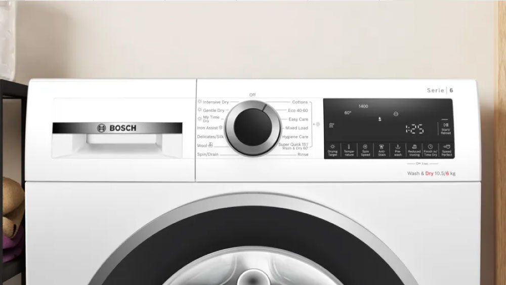 Bosch WNG25401GB Series 6 Freestanding 10.5 / 6kg 1400 Spin Washer Dryer - White