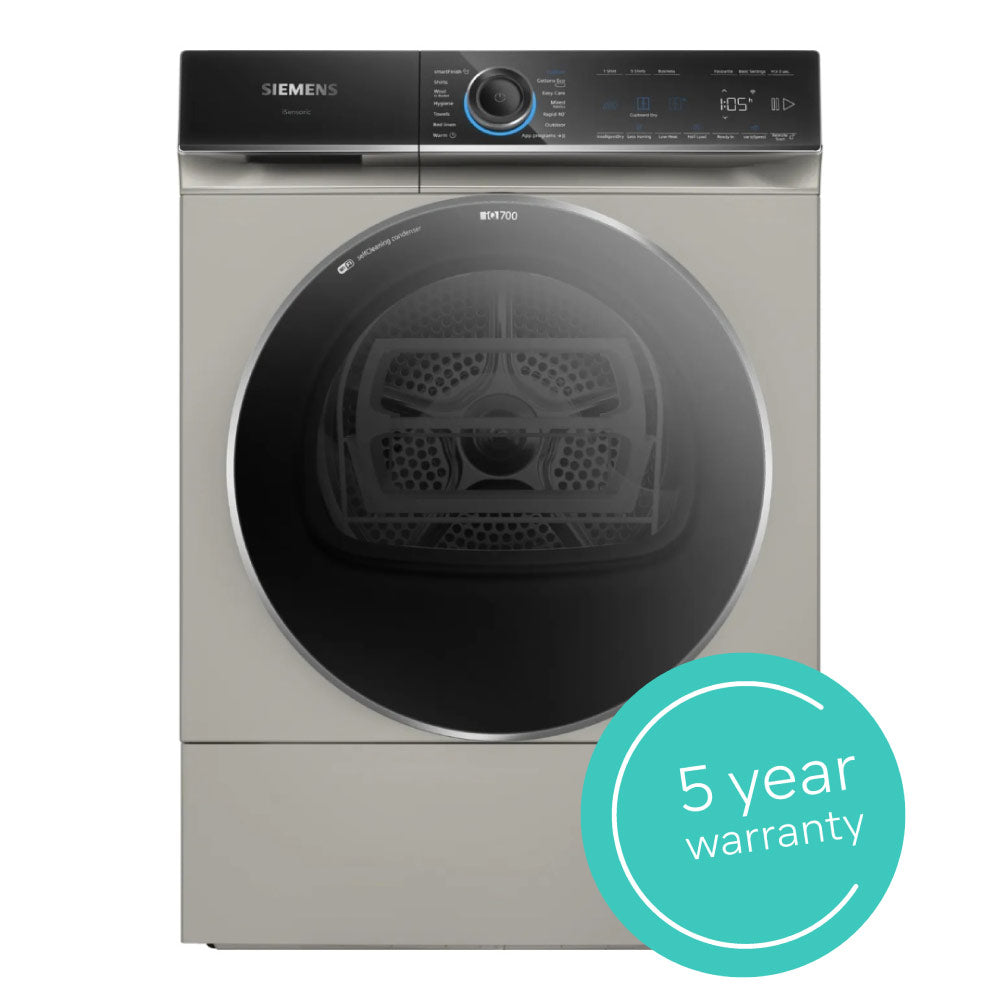 Siemens WQ46B2CXGB iQ700 9kg Heat Pump Tumble Dryer - Silver