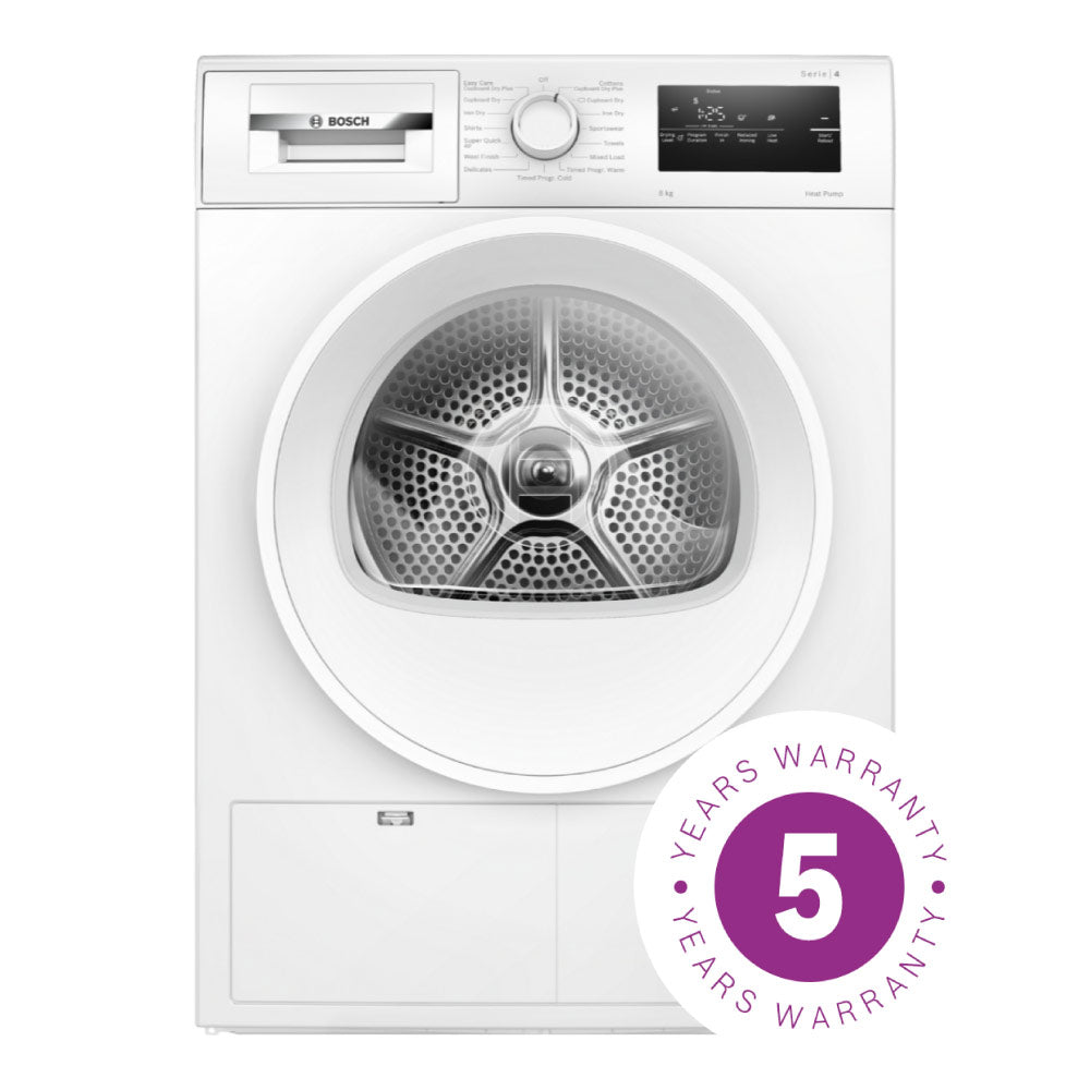 Bosch WTH85225GB 8kg Heat Pump Tumble Dryer - White