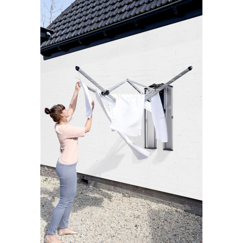 Brabantia WallFix Wall Mounted Dryer 24m Steel (With Protective Storage Box)