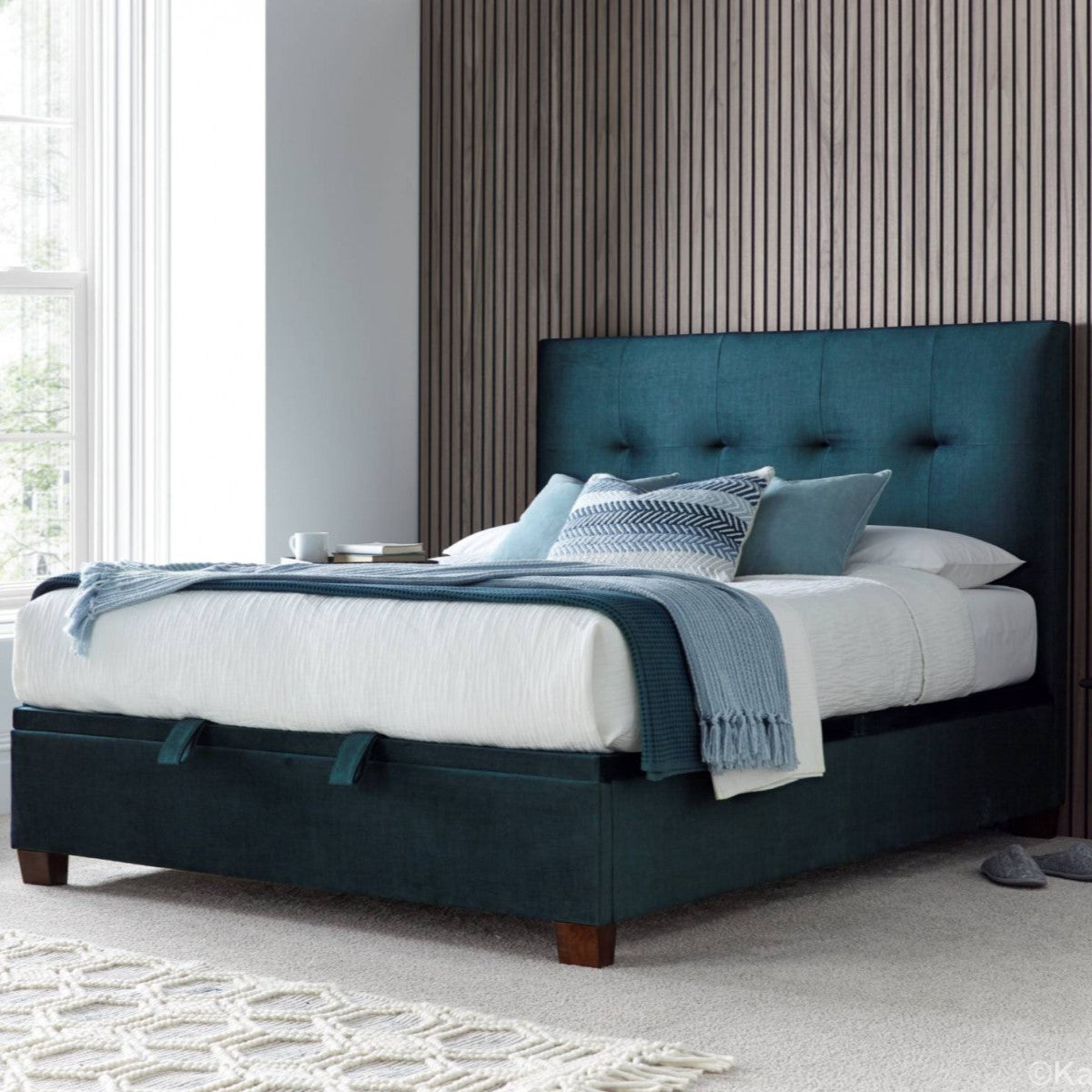 Waterford Ottoman in Vogue Blue - King Size 5'0