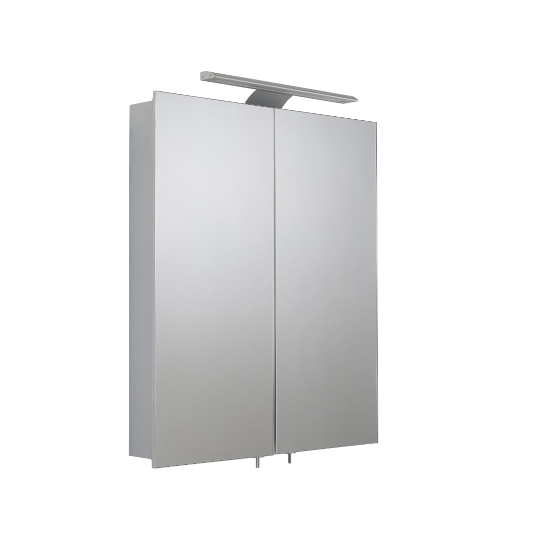 Croydex Sudbury Double Door Illuminated Mirror Cabinet - Silver