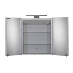 Croydex Sudbury Double Door Illuminated Mirror Cabinet - Silver