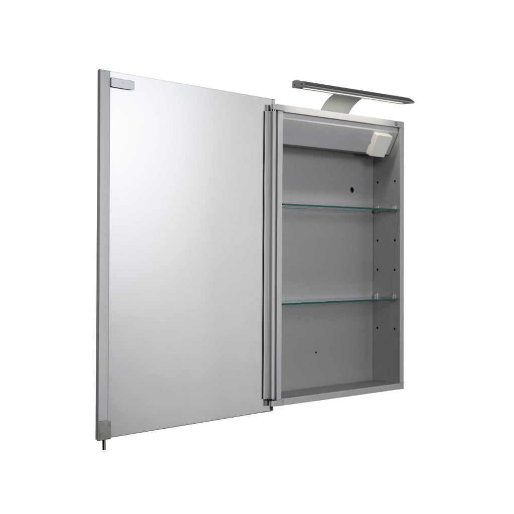 Croydex Midison Single Door Illuminated Mirror Cabinet - Silver