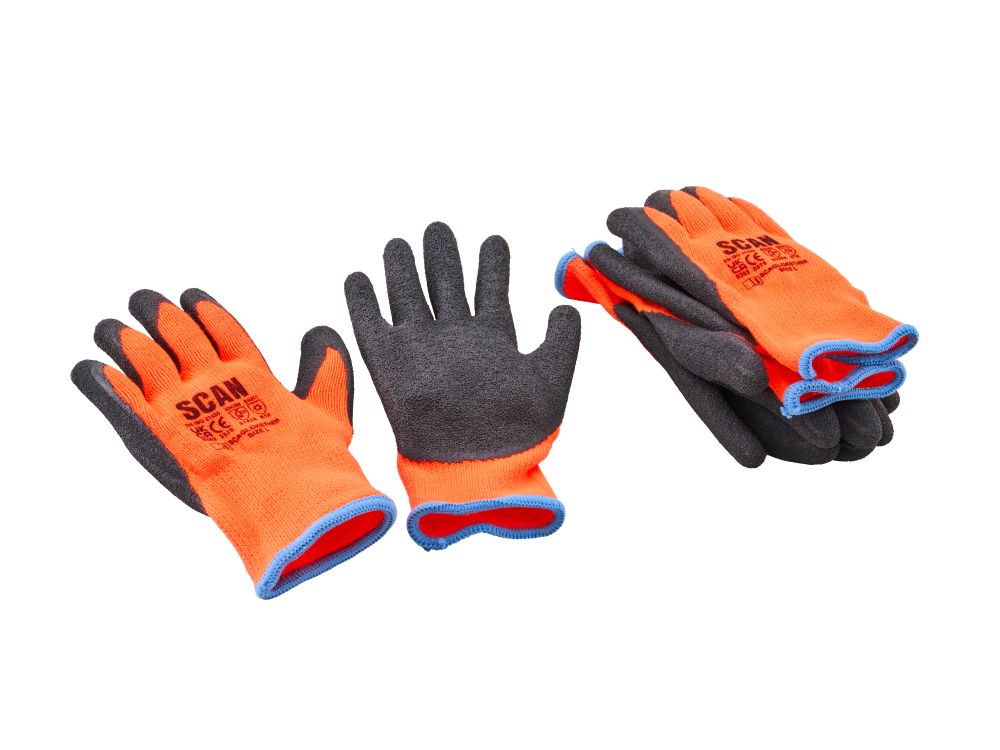 Scan Thermal Latex Dipped Gloves (3 Pairs)