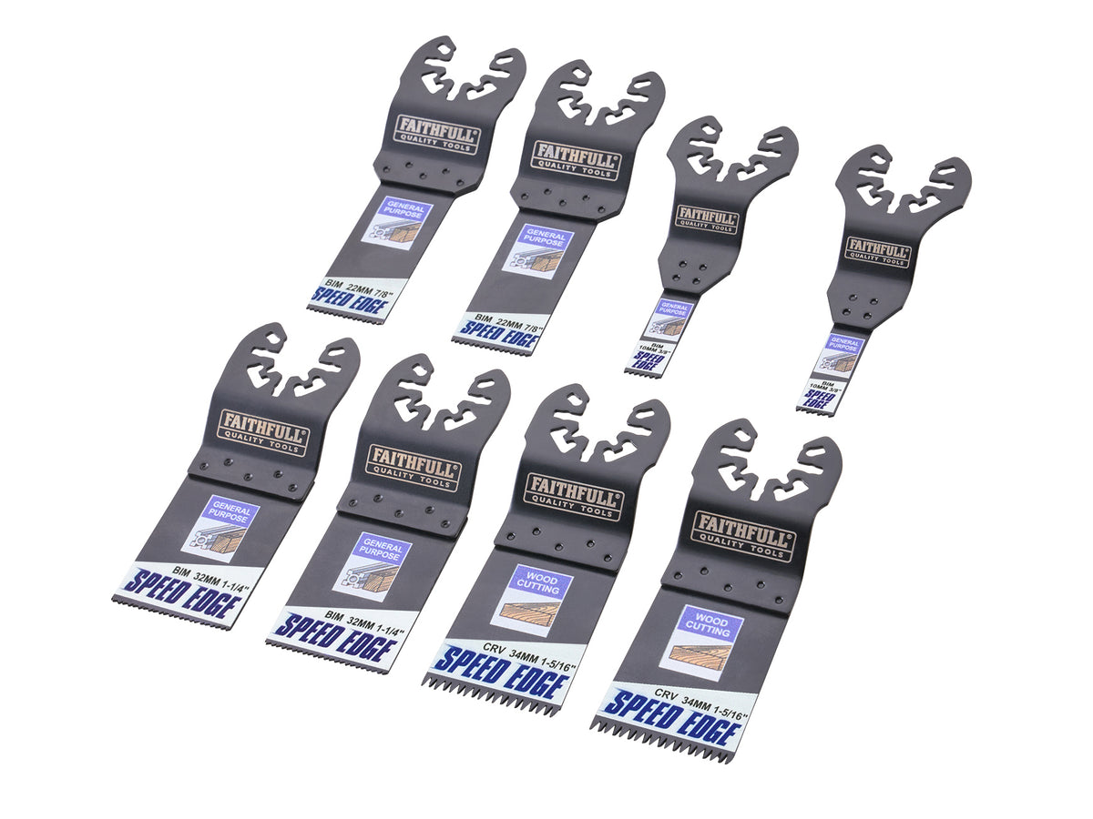 Faithfull 8 Piece Multi-Tool Speed Edge Blade Set