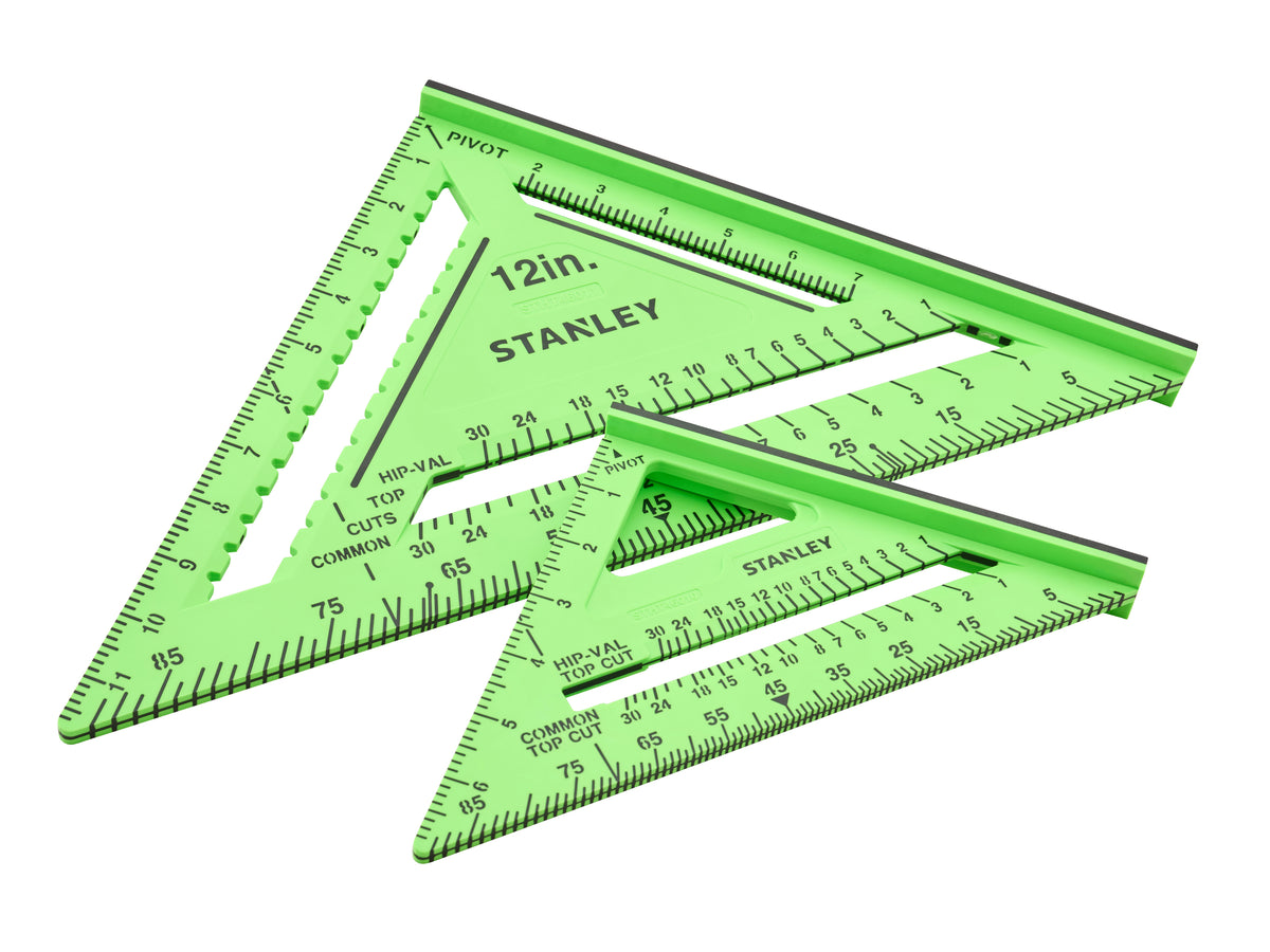 Stanley 175 & 300mm (7 & 12in) Hi-Vis Square Twin Pack